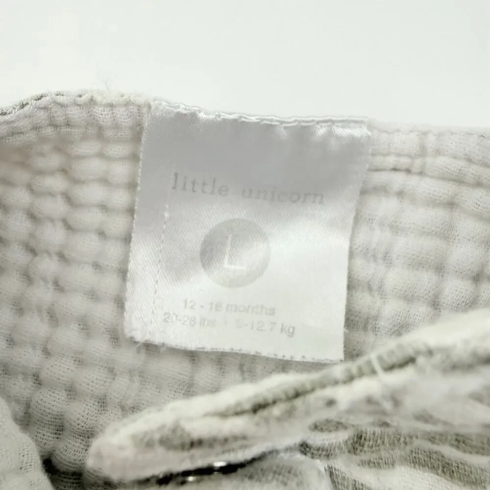 Little Unicorn Gray Striped Muslin Sleepsack Swaddle, 12/18m